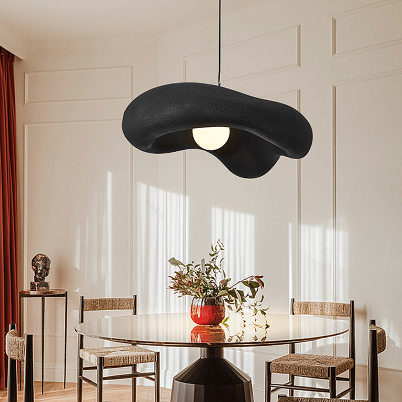 Lustre suspendu à 1 lumière en plastique nuage traditionnel japonais pour salon 