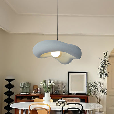 Lustre suspendu à 1 lumière en plastique nuage traditionnel japonais pour salon 