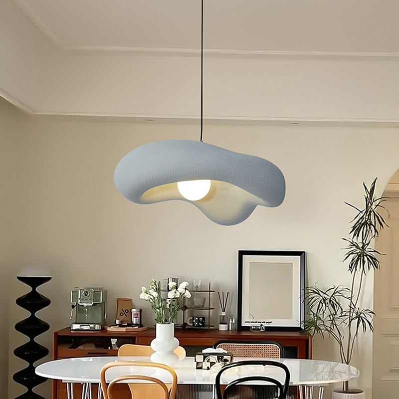 Lustre suspendu à 1 lumière en plastique nuage traditionnel japonais pour salon 