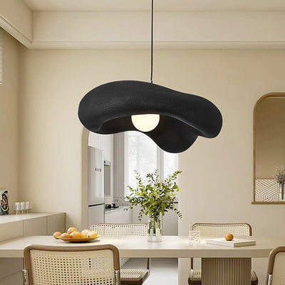 Lustre suspendu à 1 lumière en plastique nuage traditionnel japonais pour salon 
