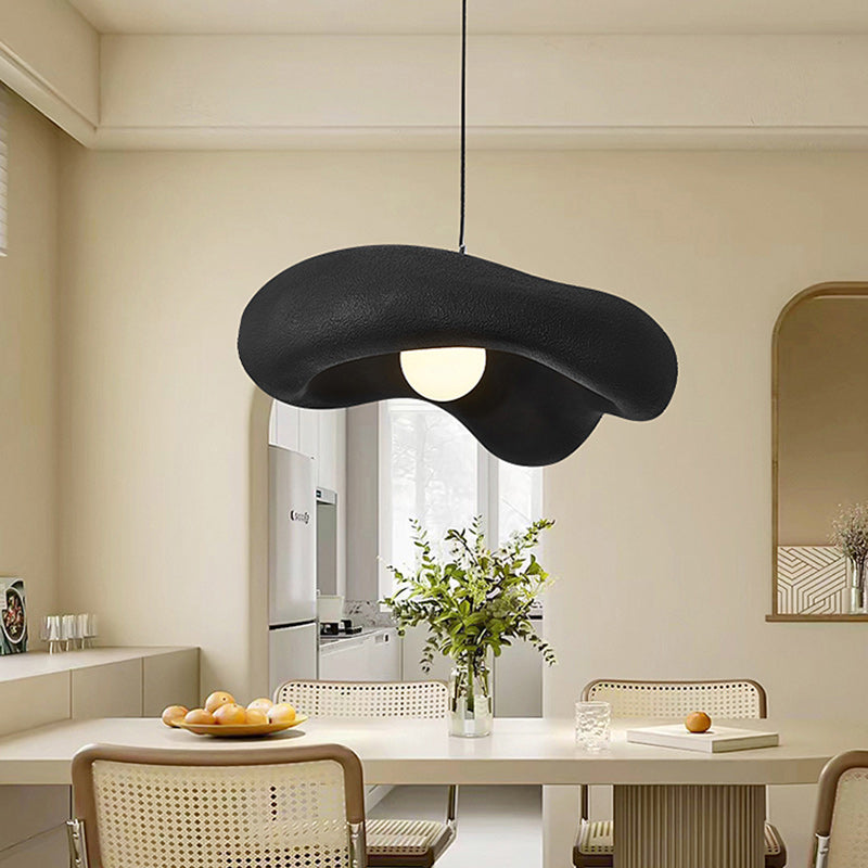 Lustre suspendu à 1 lumière en plastique nuage traditionnel japonais pour salon 