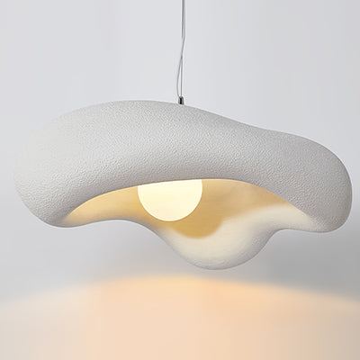 Lustre suspendu à 1 lumière en plastique nuage traditionnel japonais pour salon 