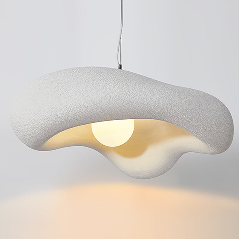Lustre suspendu à 1 lumière en plastique nuage traditionnel japonais pour salon 