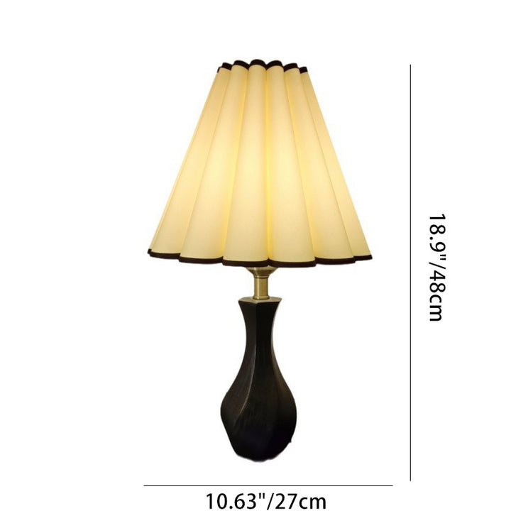 Lampe de table 1 lumière en bois et tissu vintage traditionnel pour salon 