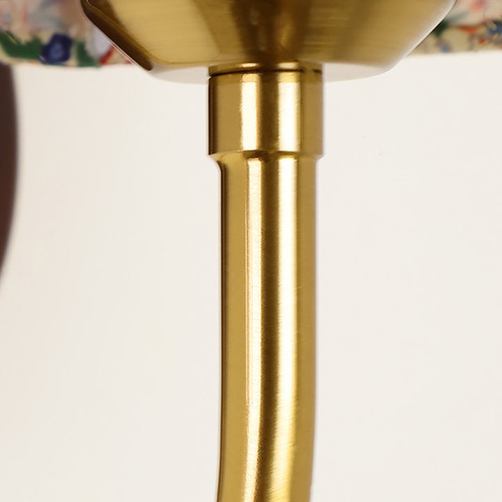 Lampe murale 1 lumière en bois, fer et tissu nordique contemporain pour salon 