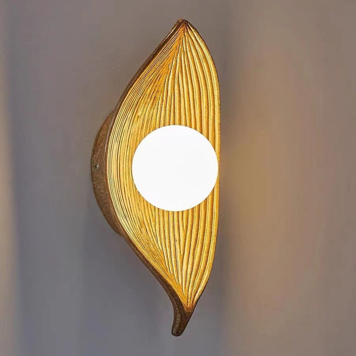 Applique murale contemporaine en résine plastique Nordic Leaf à 1 lumière pour salon 