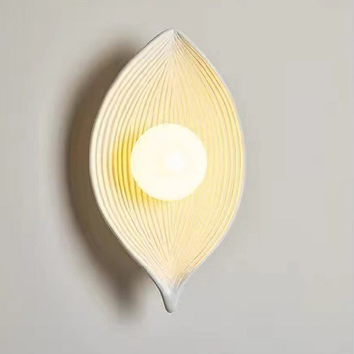 Applique murale contemporaine en résine plastique Nordic Leaf à 1 lumière pour salon 