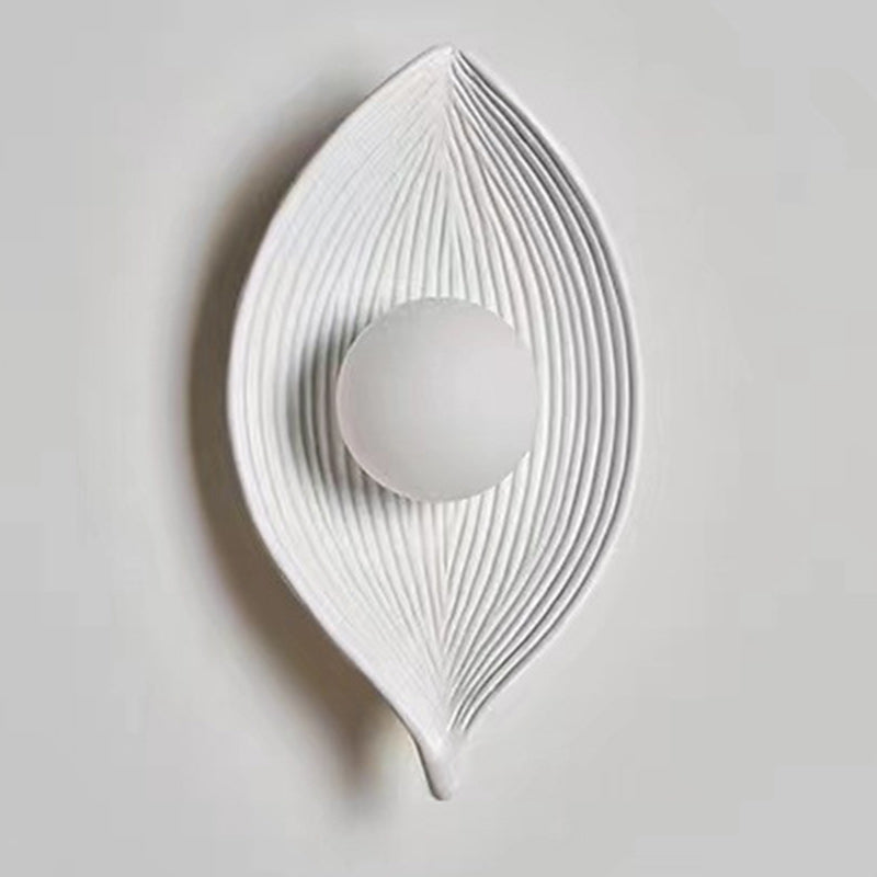 Applique murale contemporaine en résine plastique Nordic Leaf à 1 lumière pour salon 