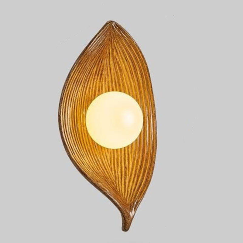 Applique murale contemporaine en résine plastique Nordic Leaf à 1 lumière pour salon 