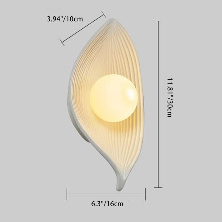 Applique murale contemporaine en résine plastique Nordic Leaf à 1 lumière pour salon 