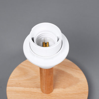 Lampe de table 1 lumière en tissu de bois cylindrique japonais traditionnel pour salon 