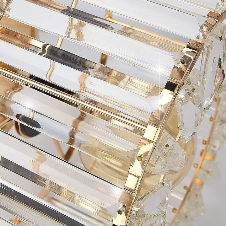 Lustre semi-encastré contemporain en acier et cristal avec 1 lumière pour salon 