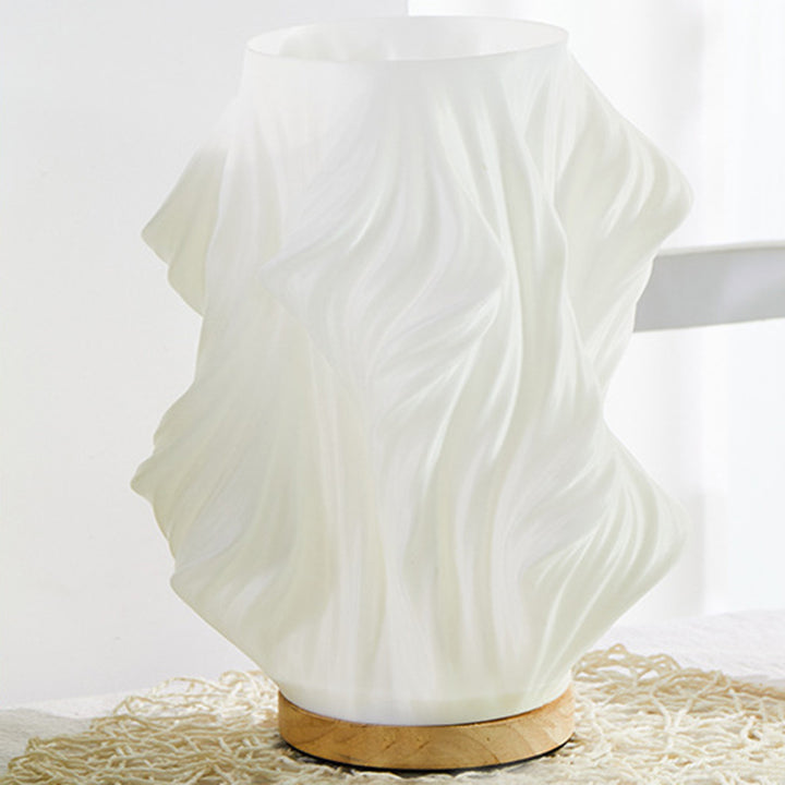 Lampe de table contemporaine nordique en bois et plastique 1 lumière pour salon 