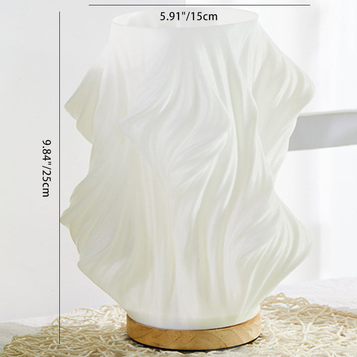 Lampe de table contemporaine nordique en bois et plastique 1 lumière pour salon 