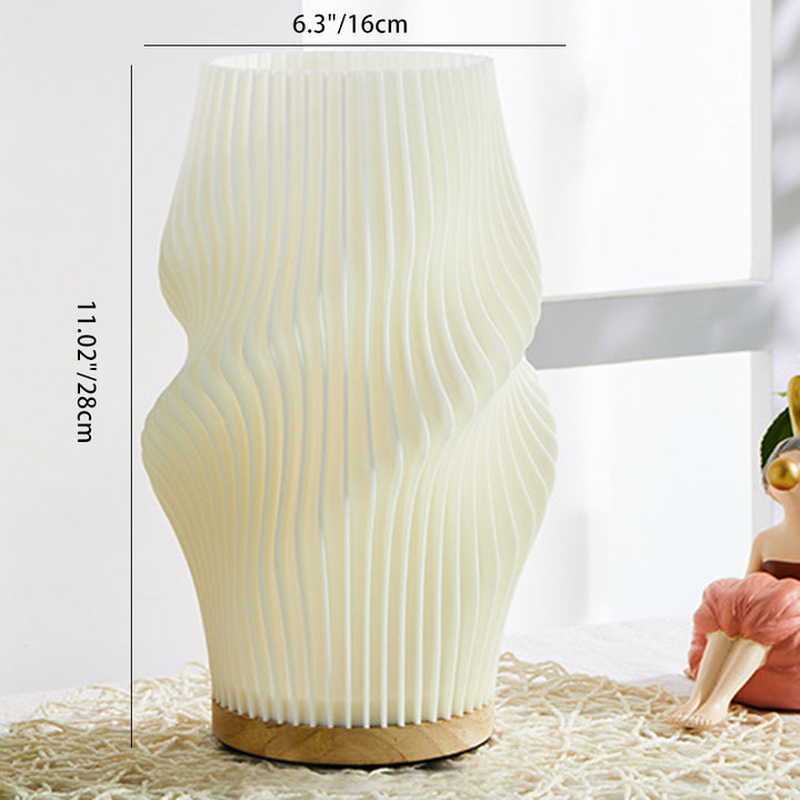 Lampe de table contemporaine nordique en bois et plastique 1 lumière pour salon 