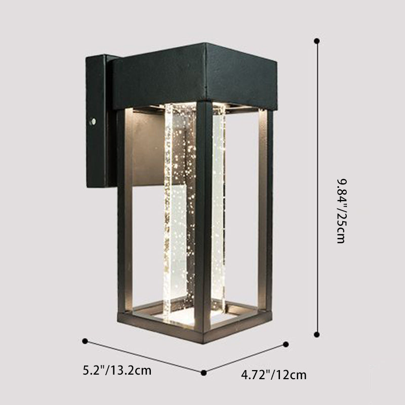 Moderne minimalistische rechteckige Aluminiumglas-LED-Wandleuchterlampe für den Garten 