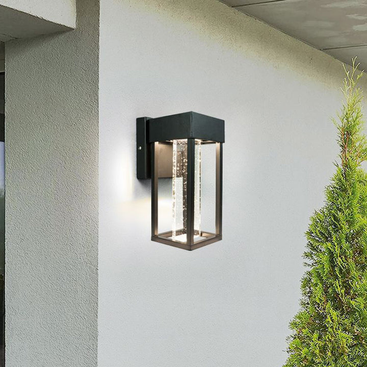 Moderne minimalistische rechteckige Aluminiumglas-LED-Wandleuchterlampe für den Garten 