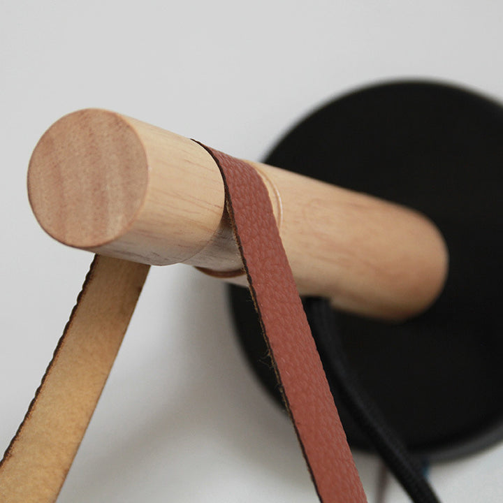 Lámpara de Aplique de Pared de 1 Luz de Madera y Hierro Nórdico Contemporáneo para Sala de Estar 