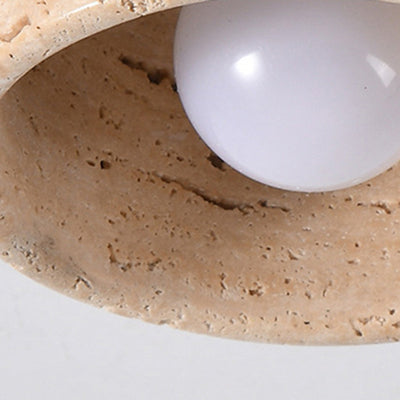 Plafonnier semi-encastré 1 lumière en bois, pierre carrée ronde japonaise traditionnelle pour salon 