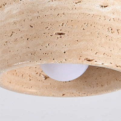 Plafonnier semi-encastré 1 lumière en bois, pierre carrée ronde japonaise traditionnelle pour salon 