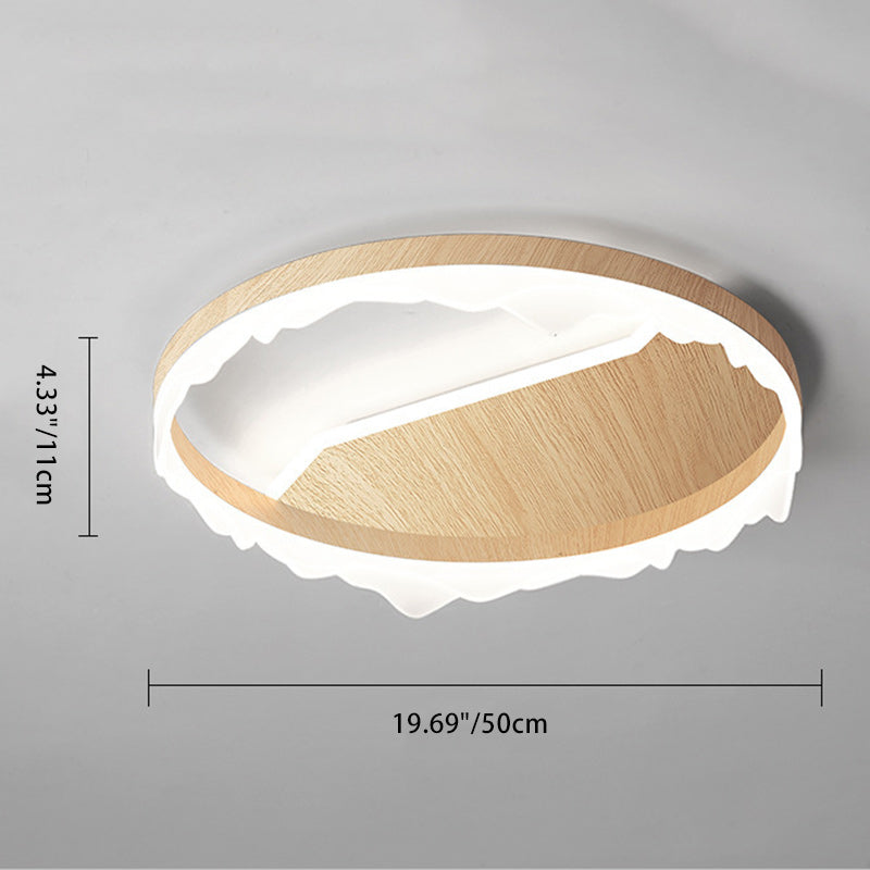 Contemporary Scandinavian Round Iron Aluminum Acrylic LED Flush Mount Ceiling Light For Living Room