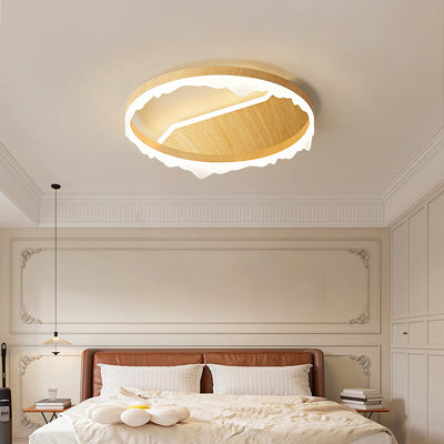Contemporary Scandinavian Round Iron Aluminum Acrylic LED Flush Mount Ceiling Light For Living Room