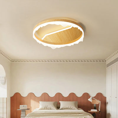 Contemporary Scandinavian Round Iron Aluminum Acrylic LED Flush Mount Ceiling Light For Living Room