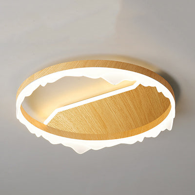 Contemporary Scandinavian Round Iron Aluminum Acrylic LED Flush Mount Ceiling Light For Living Room