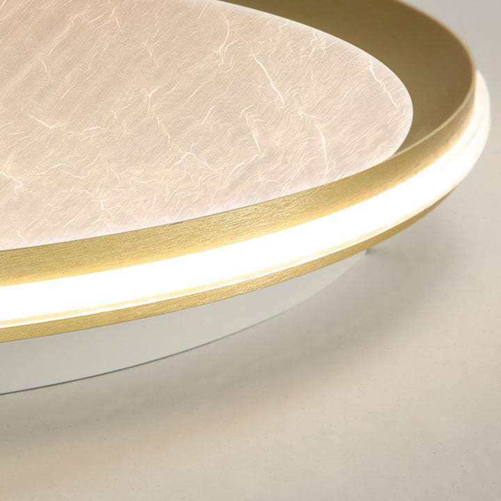 Contemporary Luxury Round Iron Aluminum Acrylic LED Flush Mount Ceiling Light For Living Room
