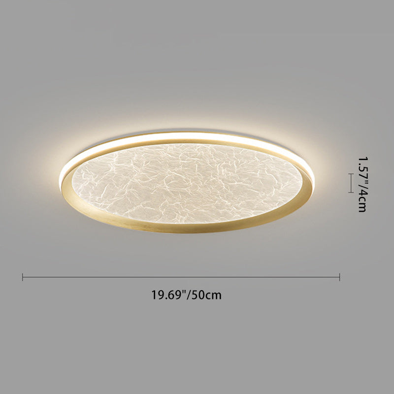Contemporary Luxury Round Iron Aluminum Acrylic LED Flush Mount Ceiling Light For Living Room