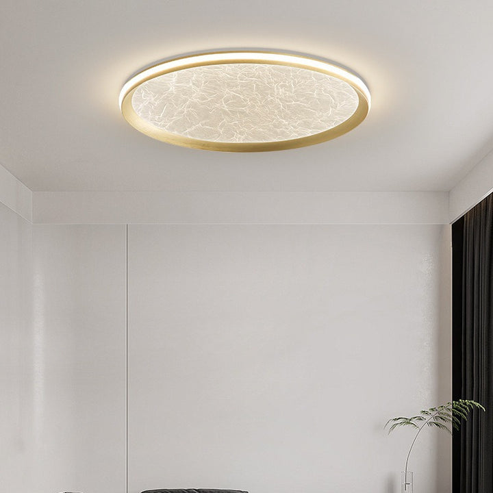 Contemporary Luxury Round Iron Aluminum Acrylic LED Flush Mount Ceiling Light For Living Room