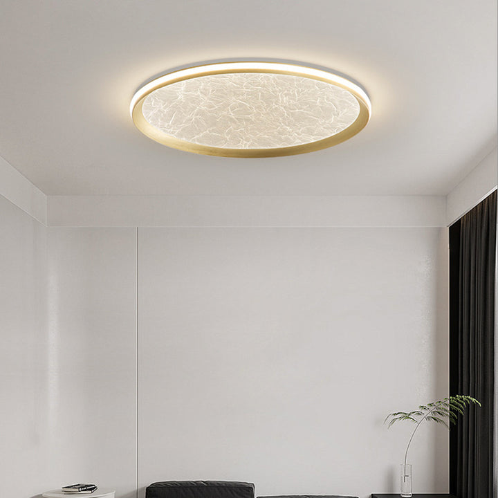 Contemporary Luxury Round Iron Aluminum Acrylic LED Flush Mount Ceiling Light For Living Room