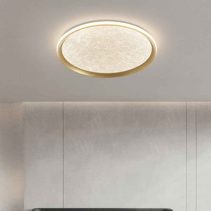 Contemporary Luxury Round Iron Aluminum Acrylic LED Flush Mount Ceiling Light For Living Room