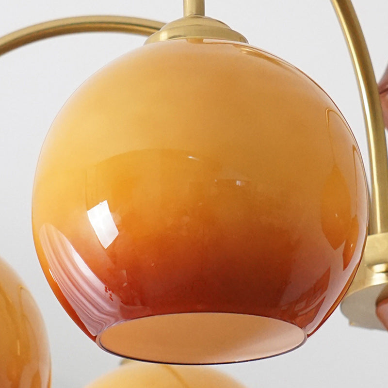 Traditioneller ovaler Vintage-Kronleuchter aus Eisen, Holz und Glas, 3/6 Lichter, für Wohnzimmer 