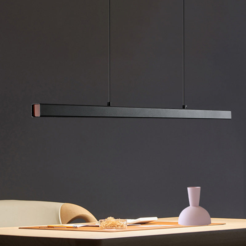Lustre moderne minimaliste à bandes en aluminium, bois et acrylique LED pour salon 