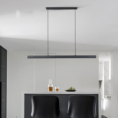 Lustre moderne minimaliste à bandes en aluminium, bois et acrylique LED pour salon 