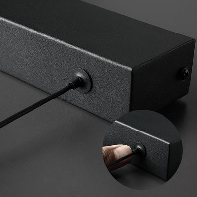 Lustre moderne minimaliste à bandes en aluminium, bois et acrylique LED pour salon 