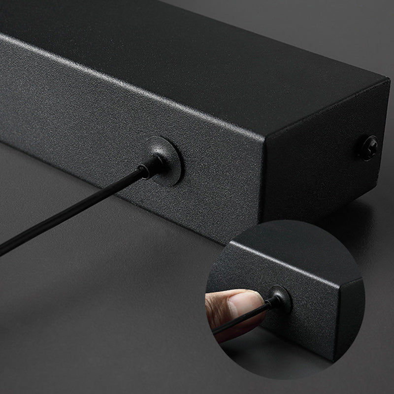 Lustre moderne minimaliste à bandes en aluminium, bois et acrylique LED pour salon 