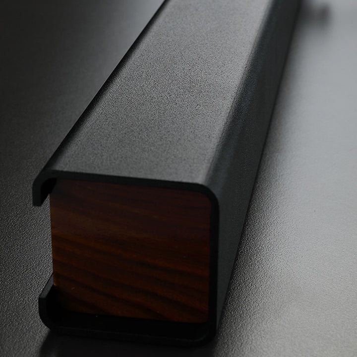 Lámpara de Araña Moderna Minimalista de Tira de Aluminio Madera Acrílico LED para Sala de Estar 