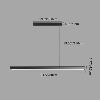 Lustre moderne minimaliste à bandes en aluminium, bois et acrylique LED pour salon 