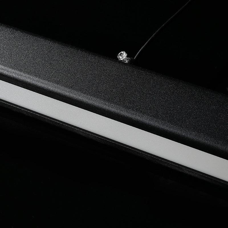 Lustre moderne minimaliste à bandes en aluminium, bois et acrylique LED pour salon 