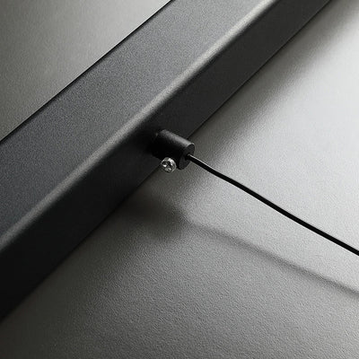 Lustre moderne minimaliste à bandes en aluminium, bois et acrylique LED pour salon 