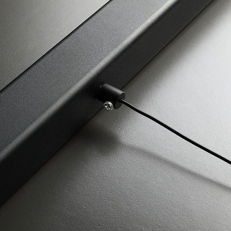 Lustre moderne minimaliste à bandes en aluminium, bois et acrylique LED pour salon 