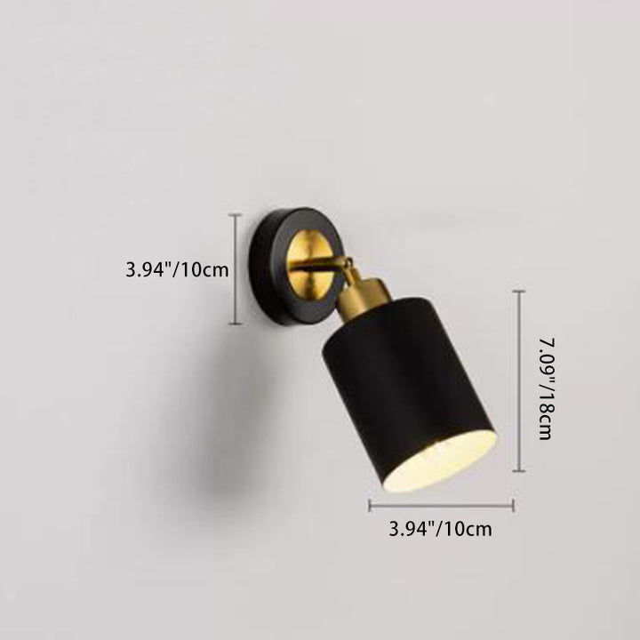 Contemporary Scandinavian Column Iron 1-Light Wall Sconce Lamp For Living Room