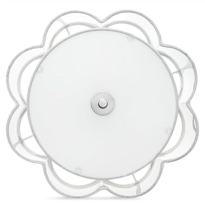 Modern Transitional Flower Iron Fabric 1-Light Semi-Flush Mount Ceiling Light For Living Room