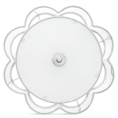 Modern Transitional Flower Iron Fabric 1-Light Semi-Flush Mount Ceiling Light For Living Room