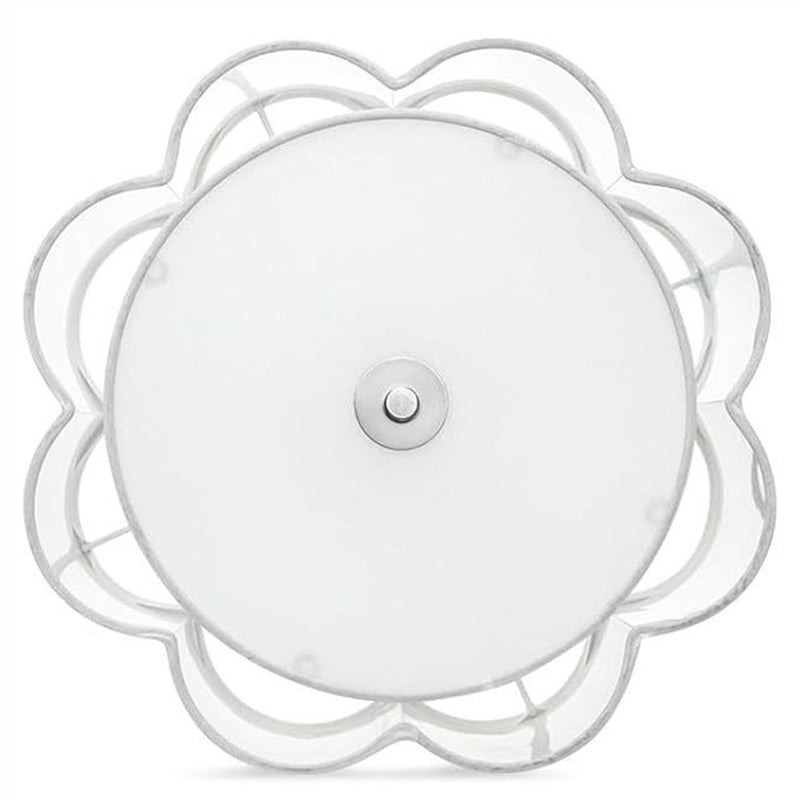 Modern Transitional Flower Iron Fabric 1-Light Semi-Flush Mount Ceiling Light For Living Room