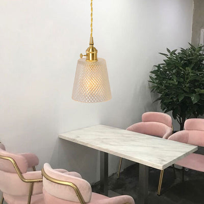 Lámpara de Aplique de Pared de 1 Luz de Vidrio de Cobre Nórdico Contemporáneo para Sala de Estar 
