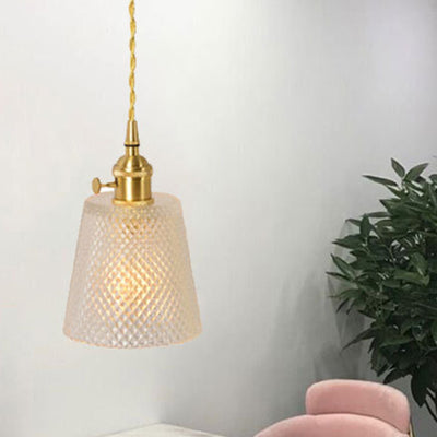 Lámpara de Aplique de Pared de 1 Luz de Vidrio de Cobre Nórdico Contemporáneo para Sala de Estar 