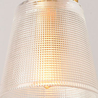 Lámpara de Aplique de Pared de 1 Luz de Vidrio de Cobre Nórdico Contemporáneo para Sala de Estar 